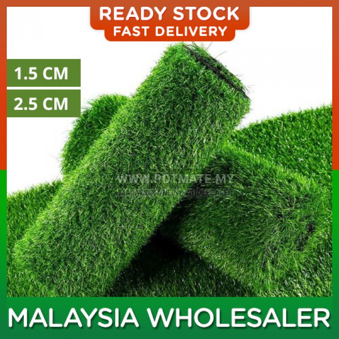 15mm - 1ft X 1ft Artificial Natural Fake Green Grass Yarn Carpet Synthetic Karpet Rumput Tiruan Gardening