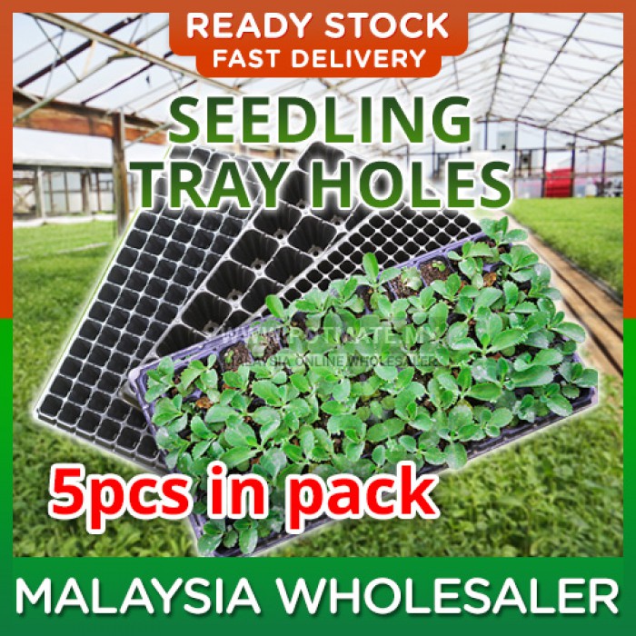(5pcs) 50/72/105/128 Seedling Black Tray Holes Special Mechanism Easier Transplanting Bekas Semaian Biji Bernih Lubang