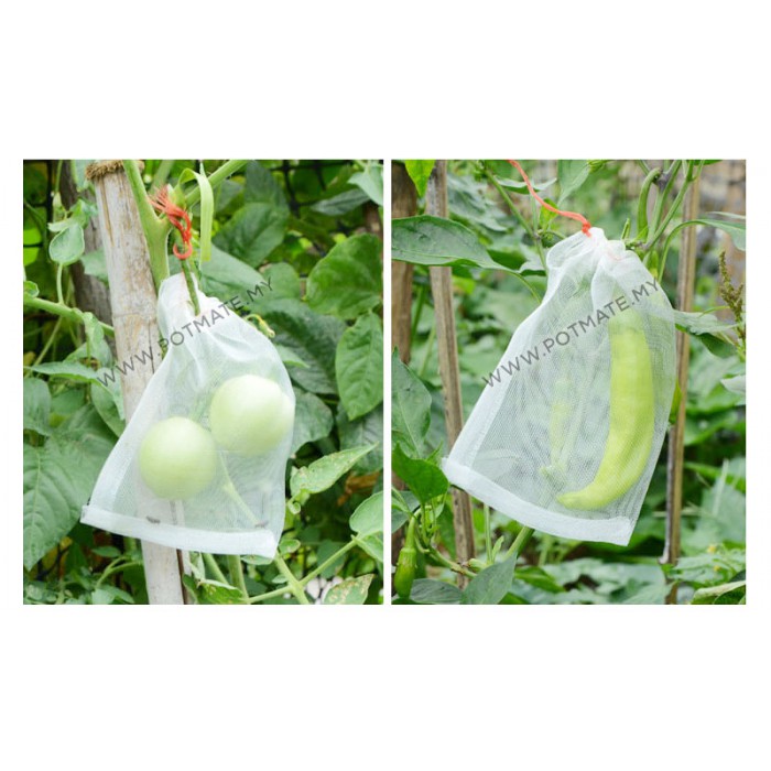 LAVZAN 30X30/4pcs Nylon Netting Protect Bags with Drawstring for Fruits Vegetables Protect Your Fruit from Birds Insects Squirrels 
