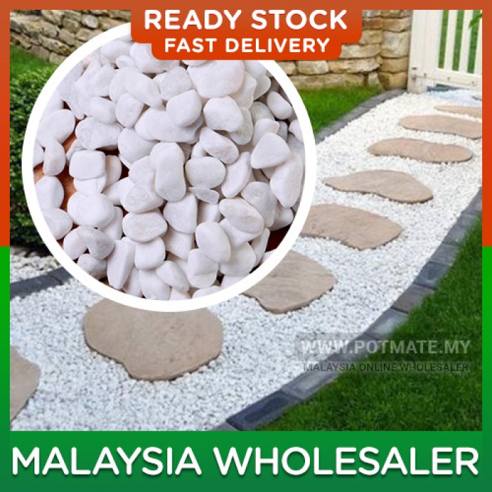 1 Kg White Pebble Stone Garden Landscape Decoration Batu Putih