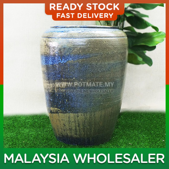 72cm - NCA Oval Emerald Sapphire Ceramic Flower Pot Indoor Outdoor Garden Landscape Decoration