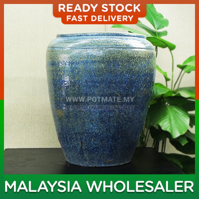 58cm - NCA Oval Emerald Sapphire Ceramic Flower Pot Indoor Outdoor Garden Landscape Decoration