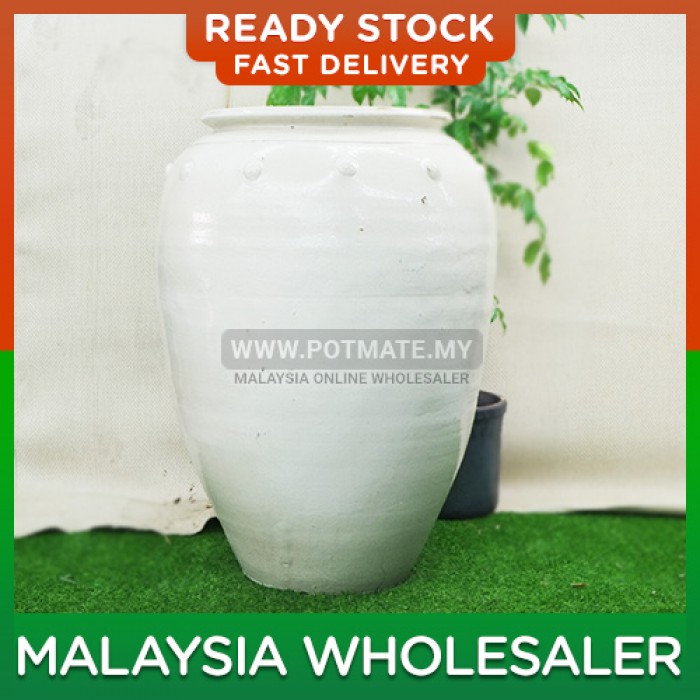 82cm - SCA XXL White Ceramic Shape Flower Pot Indoor Outdoor Garden Landscape Decoration