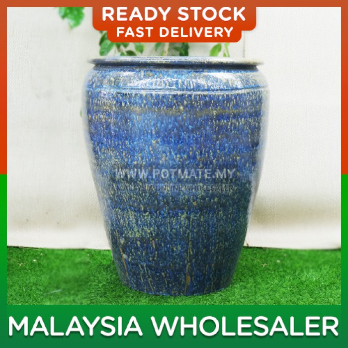 59cm - SCA Emerald Sapphire Ceramic Shape Flower Pot Indoor Outdoor Garden Landscape Decoration