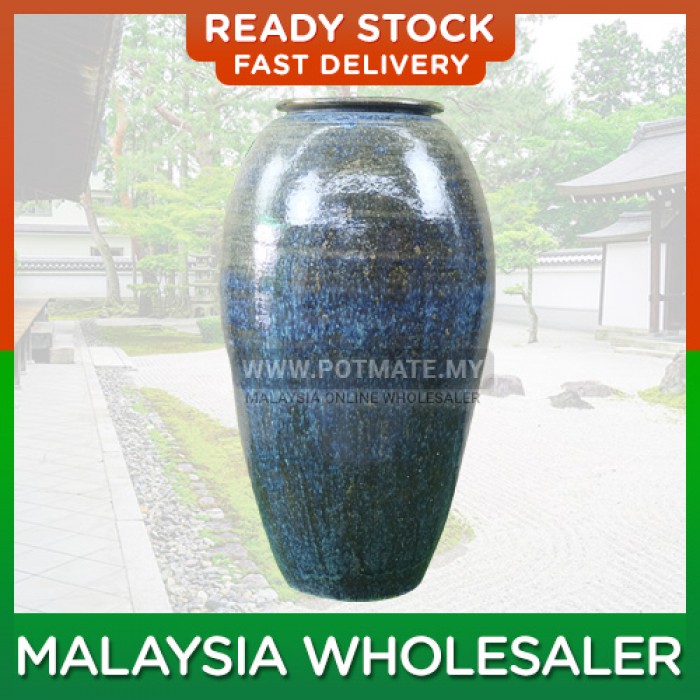DL Emerald Sapphire Tall Shape Grand Ceramic Flower Pot Indoor Outdoor Garden Landscape Decoration