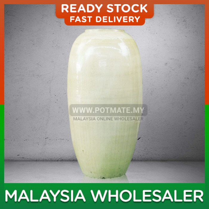 DL Beige Tall Shape Grand Ceramic Flower Pot Indoor Outdoor Garden Landscape Decoration