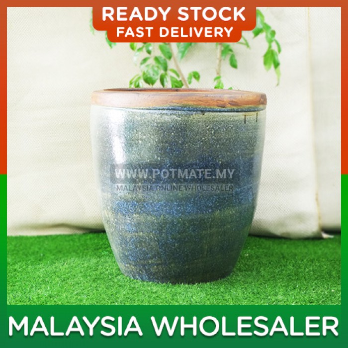 62cm - NTP Pot Emerald Sapphire Ceramic Flower Pot Indoor Outdoor Garden Landscape Decoration