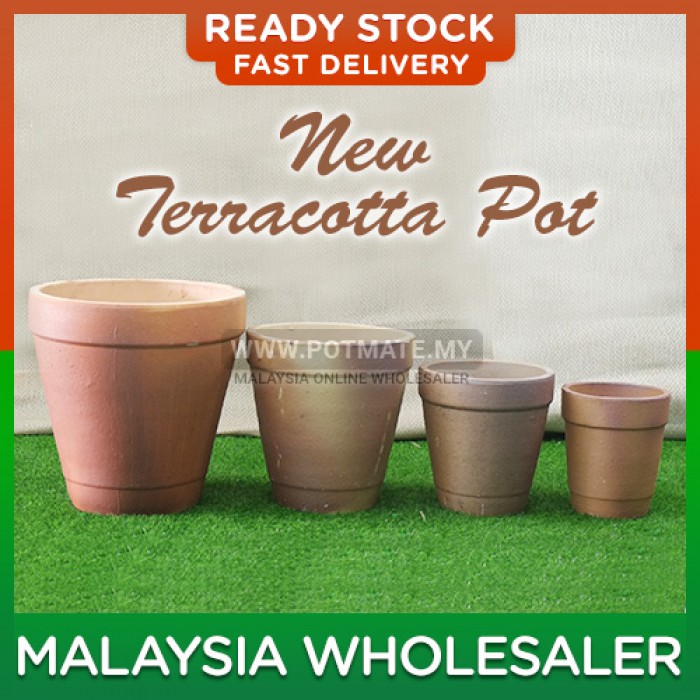 23cm - New Terracotta Pot Ceramic Bowl Shape Flower Pot Indoor Outdoor Garden Landscape Decoration
